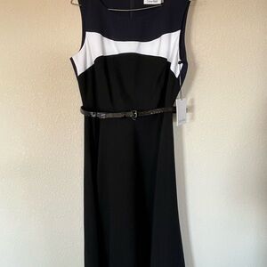 Calvin Klein Blue, Black and White Dress